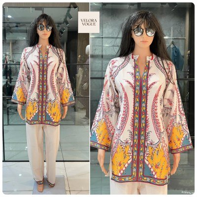 Velora Vogue Turkish Style Poly Linen Co ord Set  Top and Pant wholesale kurtis co ord set catalogs