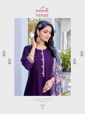 Venus By Aanchi Vichitra silk Flair Concept kurti pant and dupatta catalogue at low rate readymade suit catalogs