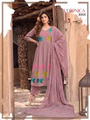 Veronica Heavy Mul Chanderi Designer 3 Piece Suit Set with Embroidered Dupatta readymade suit catalogs