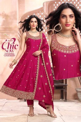 Vichitra Silk Ghera 3-Piece Suit with Manual Work & Dupatta Work Size wise Combo Set