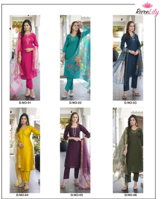 Vidhya vol 1 by Rarelly Roman Silk Handwork Readymade suit catalogue at affordable rate readymade suit catalogs