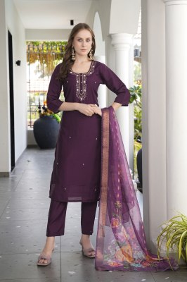 Vidhya vol 1 by Rarelly Roman Silk Handwork Readymade suit catalogue at affordable rate readymade suit catalogs