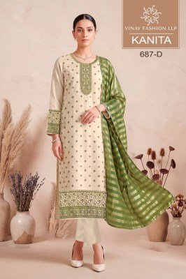 Vinay Kuleesh Kanita Viscose Kanjivaram Silk Jacquard Dress Material Collection dress material catalogs