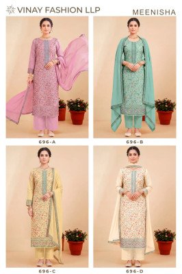 Vinay Kuleesh Meenisha Viscose Muslin Jacquard Dress Material dress material catalogs