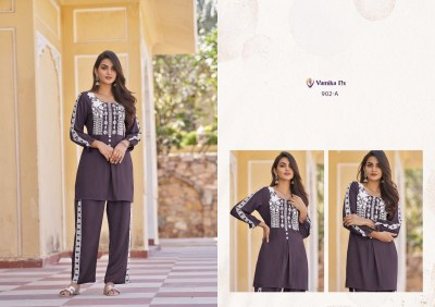 Vintage Platnium by Vamika Nx Heavy reyon thread work co ord set catalogue at affordable rate  Size wise Combo Set