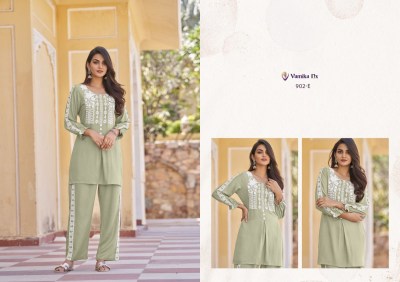 Vintage Platnium by Vamika Nx Heavy reyon thread work co ord set catalogue at affordable rate  Size wise Combo Set