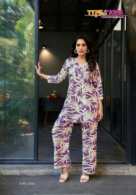 Viona vol 2 by Tips and tops Heavy Reyon printed co ord set collection at affordable rate co ord set catalogs