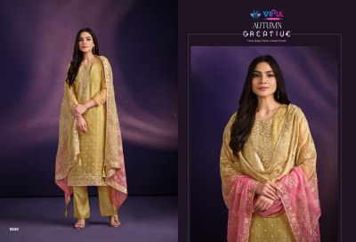 Vipul by Autumn 5641 to 5646 organza unstitched salwar suit catalogue at affordable rate salwar kameez catalogs