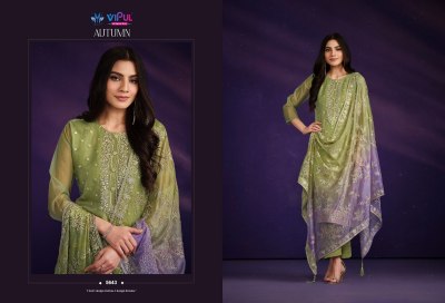 Vipul by Autumn 5641 to 5646 organza unstitched salwar suit catalogue at affordable rate salwar kameez catalogs