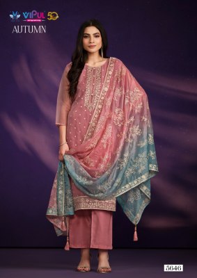 Vipul by Autumn 5641 to 5646 organza unstitched salwar suit catalogue at affordable rate salwar kameez catalogs