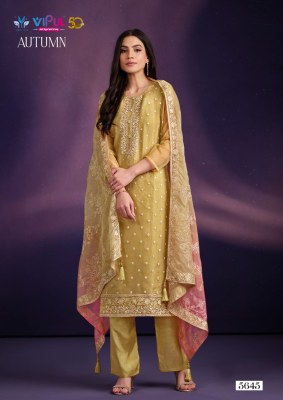 Vipul by Autumn 5641 to 5646 organza unstitched salwar suit catalogue at affordable rate salwar kameez catalogs