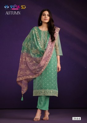Vipul by Autumn 5641 to 5646 organza unstitched salwar suit catalogue at affordable rate salwar kameez catalogs