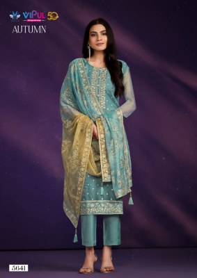 Vipul by Autumn 5641 to 5646 organza unstitched salwar suit catalogue at affordable rate salwar kameez catalogs