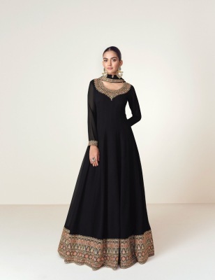 Virasat by Aashirwad creation Real georgette Embroidered fancy Gown with Dupatta catalogue at affordable rate gown catalogs