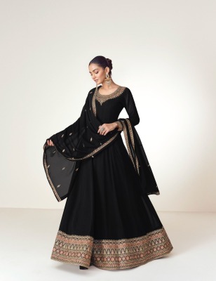 Virasat by Aashirwad creation Real georgette Embroidered fancy Gown with Dupatta catalogue at affordable rate gown catalogs