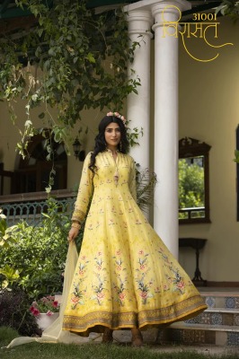Virasat vol by Bela designer flower printed long gown catalogue at low rate gown catalogs