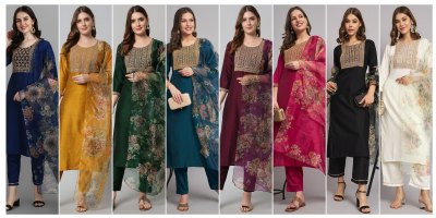 Virtus present Reyon silk blend with embroidered readymade suit catalogue at low rate readymade suit catalogs