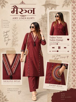 Viscose Gadwal 2 Pcs Set  Embroidery with Print and Two Pockets Size wise Combo Set