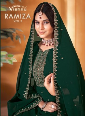 Vishnu by ramiza vol 3 exclusive fancy georgette Pakistani suit catalogue with embroidered work Amavi