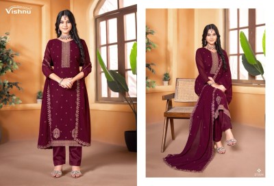 Vishnu by ramiza vol 3 exclusive fancy georgette Pakistani suit catalogue with embroidered work pakistani suit catalogs