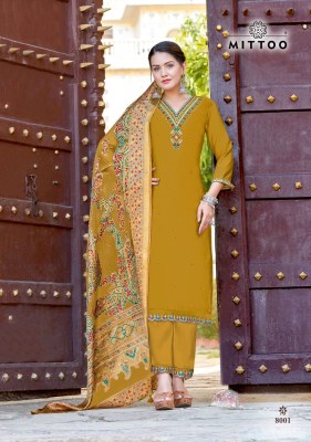 Vivah by Mittoo Pure viscose embroidered kurti pant and dupatta catalogue at affordable rate readymade suit catalogs