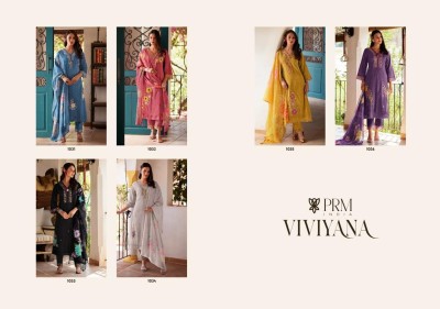 Viviana by PRM India Pure Cotton designer embroidered kurti pant with chunri at amavi expo readymade suit catalogs
