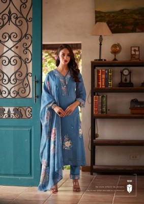 Viviana by PRM India Pure Cotton designer embroidered kurti pant with chunri at amavi expo readymade suit catalogs