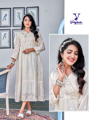 Viyaa Designer Milky Mul Mul Pure Cotton Anarkali Kurti catalogue wholesaler  kurtis catalogs