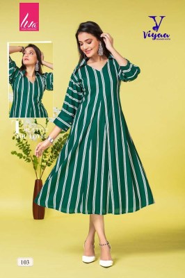 Viyaa Designer Pretty girl vol 1 rayon long gown stylish Kurti catalogue wholesaler  kurtis catalogs