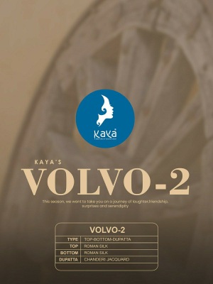 Volvo 2 by Kaya roman silk straight hand work kurti pant and dupatta catalogue at low rate  readymade suit catalogs