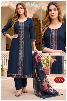 WOHMAYA Vertigan Silk Heavy Embroidery Sherwani Pattern 3-Piece Kurti Set kurti pant with dupatta Catalogs