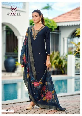 WOODEE DEVIKA Straight Cut 3 Pcs Suit with Back Side Work kurti pant with dupatta Catalogs