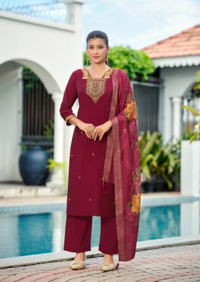 WOODEE DEVIKA Straight Cut 3 Pcs Suit with Back Side Work kurti pant with dupatta Catalogs