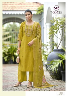 WOODEE HOOR Premium Viscose Gadwal 3-Piece Suit with Dupatta Fancy Palazzo suit catalogue