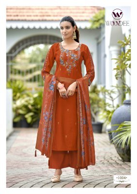 WOODEE HOOR Premium Viscose Gadwal 3-Piece Suit with Dupatta Fancy Palazzo suit catalogue