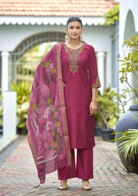 WOODEE HOOR Premium Viscose Gadwal 3-Piece Suit with Dupatta Fancy Palazzo suit catalogue