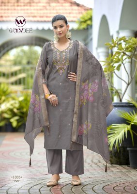 WOODEE HOOR Premium Viscose Gadwal 3-Piece Suit with Dupatta Fancy Palazzo suit catalogue