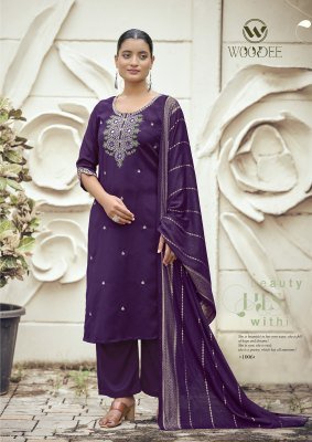 WOODEE RAAHI Premium Viscose Silk Straight Cut Top Bottom Dupatta kurti pant with dupatta Catalogs