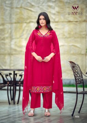 WOODEE TANISHA Vol-2  Premium Viscose Gadwal Straight Cut Suit kurti pant with dupatta Catalogs