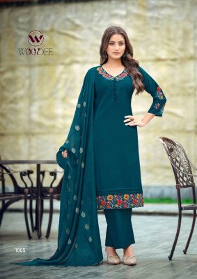 WOODEE TANISHA Vol-2  Premium Viscose Gadwal Straight Cut Suit kurti pant with dupatta Catalogs
