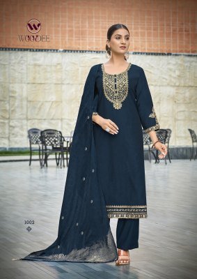 WOODEE VEDA Vol-2 Viscose Gadwal 3-Piece Suit with Dupatta kurti pant with dupatta Catalogs