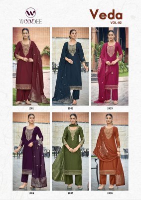 WOODEE VEDA Vol-2 Viscose Gadwal 3-Piece Suit with Dupatta kurti pant with dupatta Catalogs