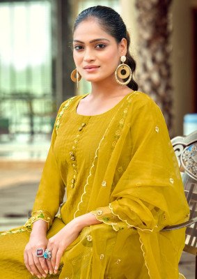WOODEE WOMIKA Vol-2 Straight Cut Cotton Roman Silk Kurti Pant Dupatta Set kurti pant with dupatta Catalogs