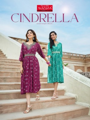 Wanna by Cindrella fancy pure soft embroidered reyon printed kurti catalogue  