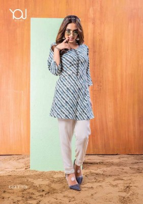 Wanna by you new launch Geet rayon printed tunic shot top collection  kurtis catalogs