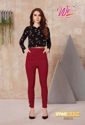 We By Women Ethnics Starwalk Lycra Stretchable Pant catalogue wholesale rate  bottom wear catalogs