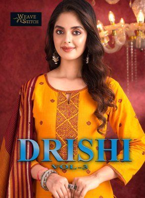 Weave N Stitch Drishi Vol 3 South Cotton Jacquard Butti Ready Made Suit with Fancy Dupatta Wholesale Weave n stitch