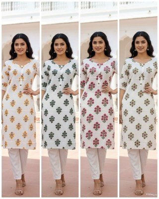 White Beauty Rayon Printed Kurti with Side Pocket And Dupatta Wholesale kurtis catalogs