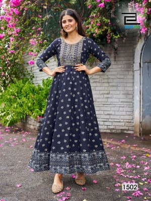 Womaniya vol 15 by blue hills reyon Anarkali embroidered gown kurti catalogue at affordable rate kurtis catalogs