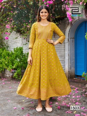 Womaniya vol 15 by blue hills reyon Anarkali embroidered gown kurti catalogue at affordable rate kurtis catalogs
